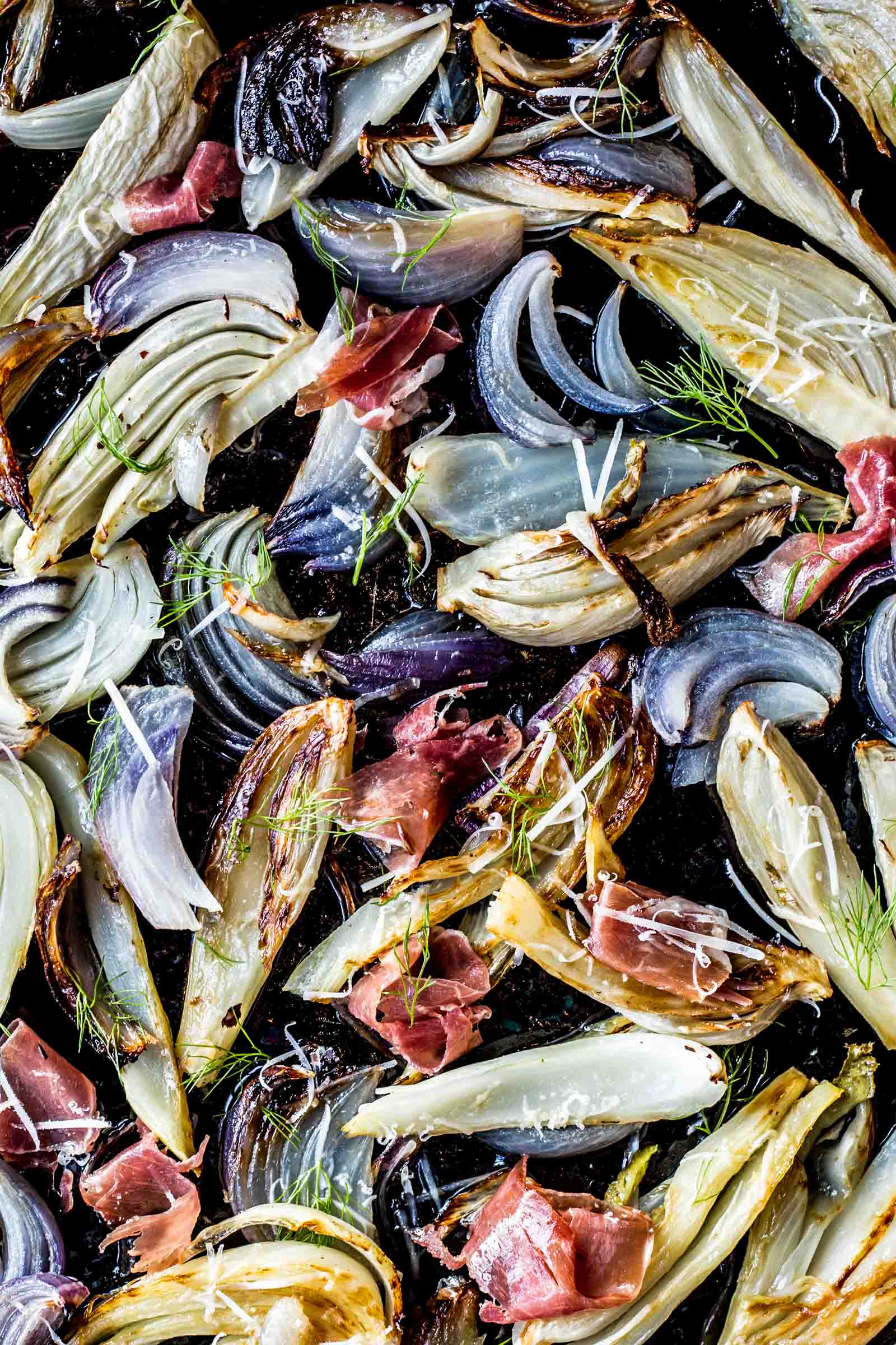 Roasted Fennel & Onions with Prosciutto - Dishing Up the Dirt