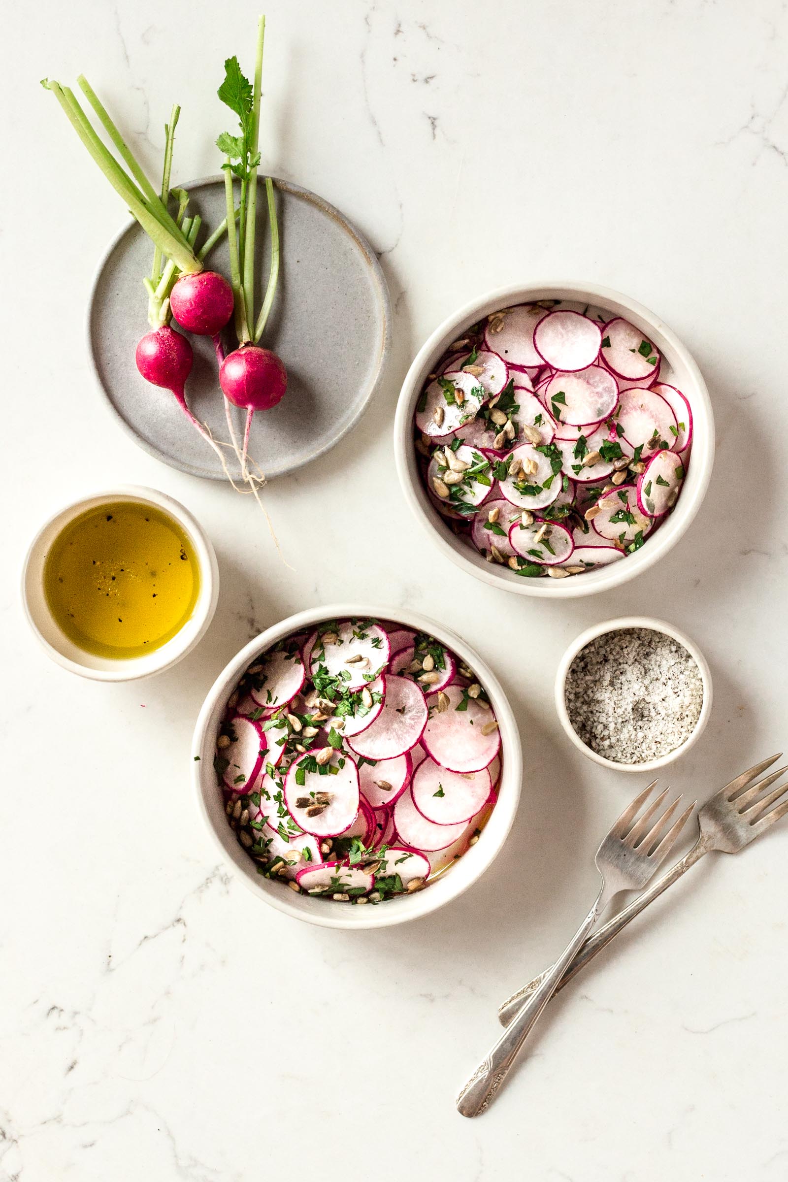 Simple Radish & Herb Salad Dishing Up the Dirt