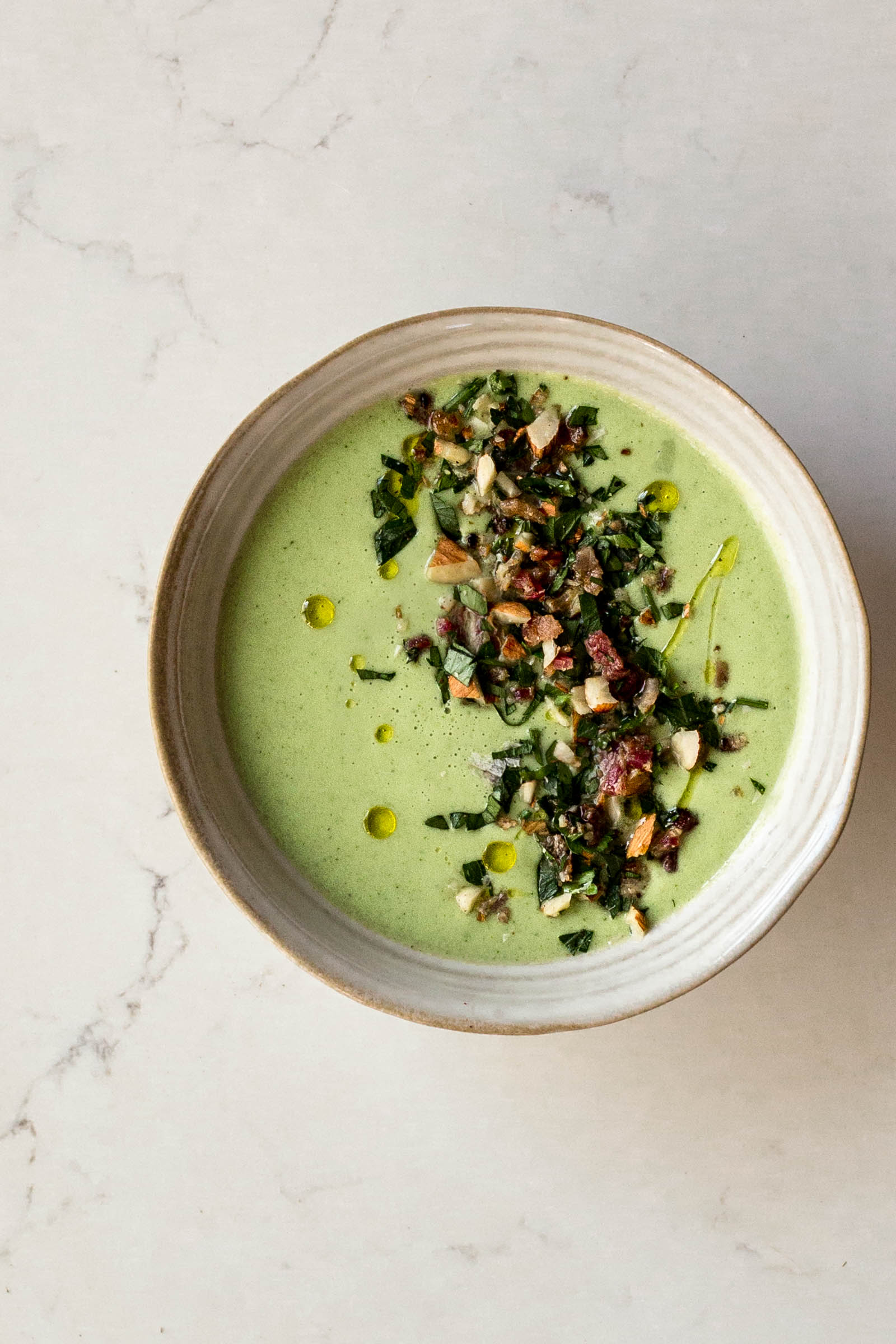 Cucumber Soup with Bacon Gremolata - Dishing Up the Dirt