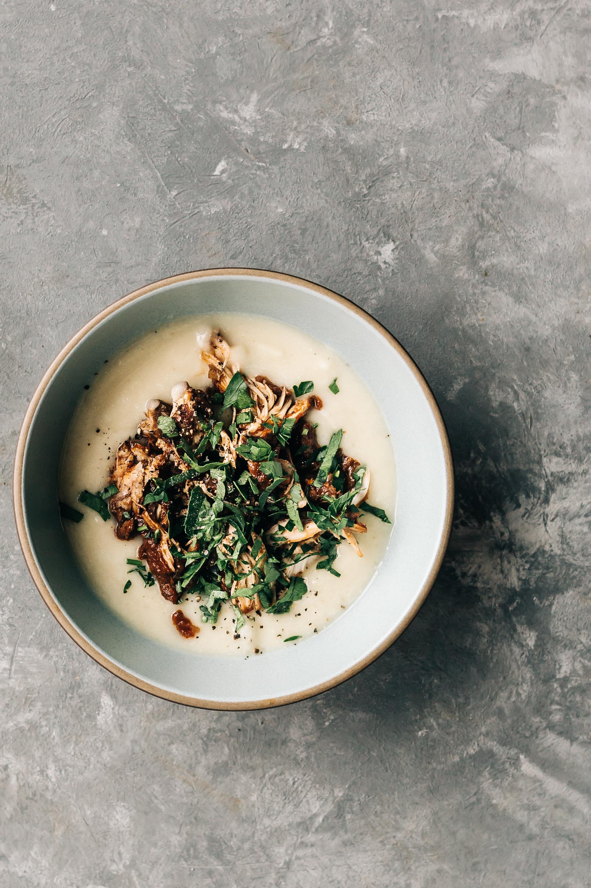 Wine Braised Pork Shoulder with Cauliflower Purée - Dishing Up the Dirt