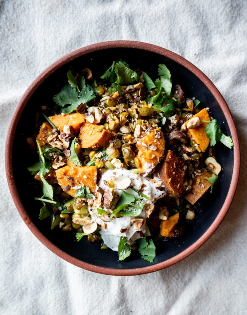 Curried Lentils With Sweet Potatoes & Hazelnuts - Dishing Up the Dirt